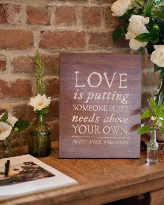 Wooden wedding sign