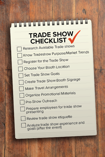 trade show checklist