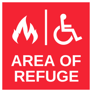 area of refuge handicap sign