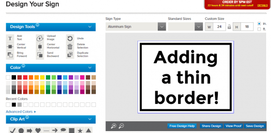 design tool thin border