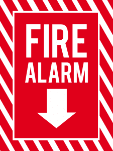 fire alarm sign