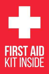 first aid kit sign
