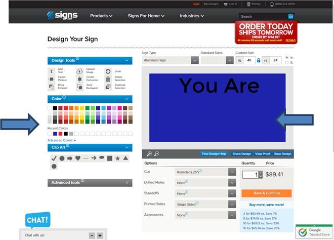 Changing background color of your sign