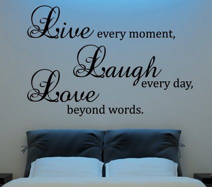 wall quote above bed