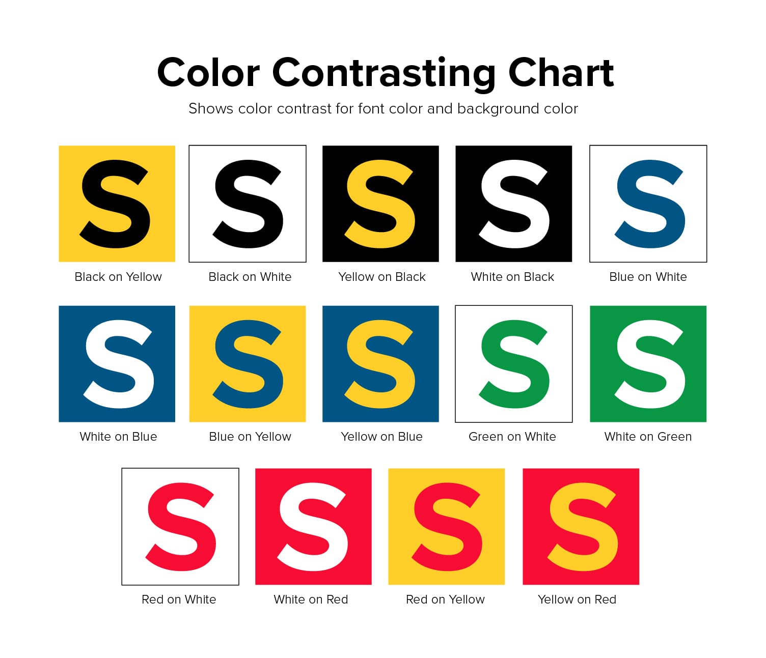 Letter Size Visibility Chart