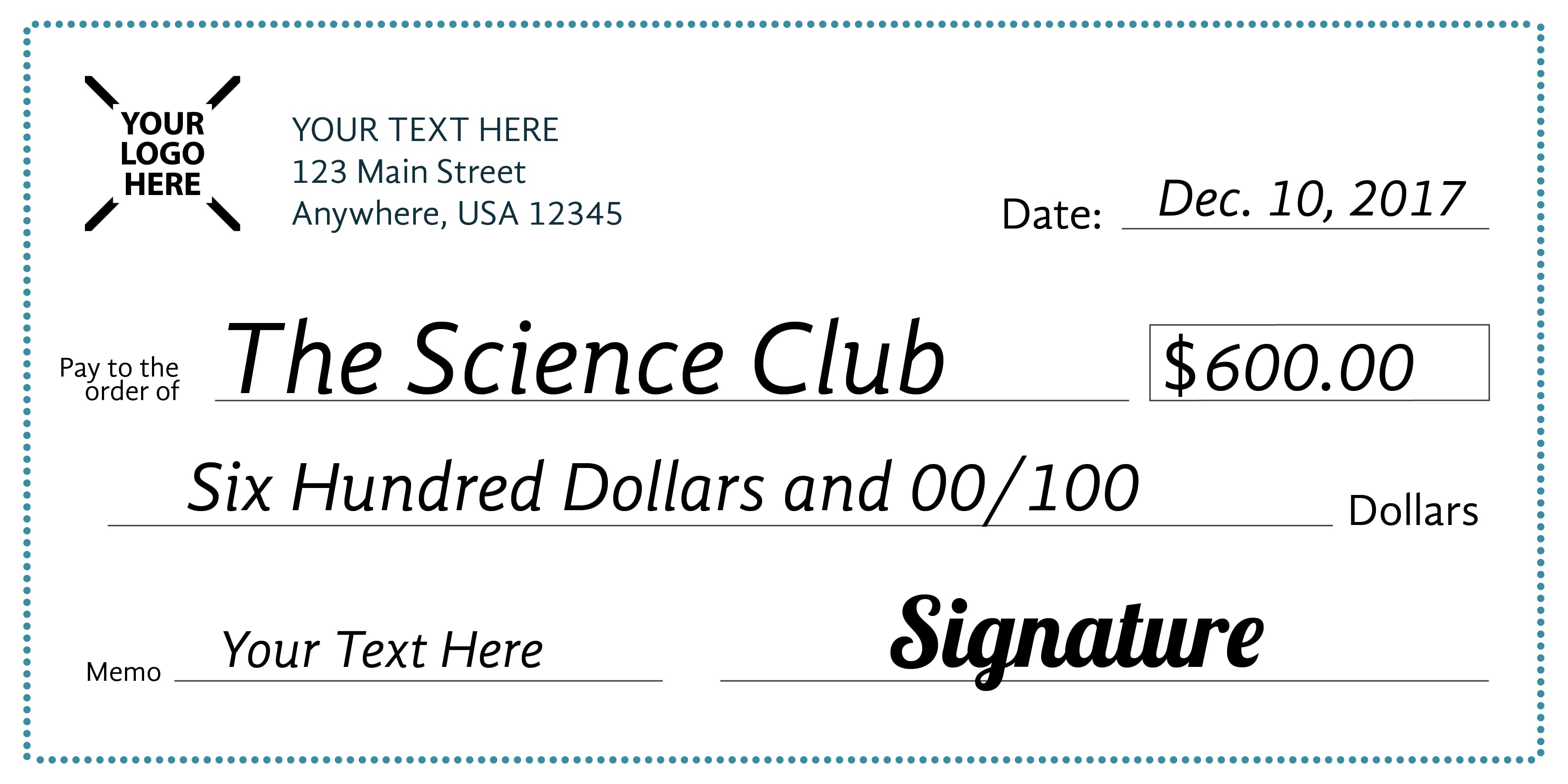 Signage 9 - Giant Check Uses and Templates  Signs.com Blog