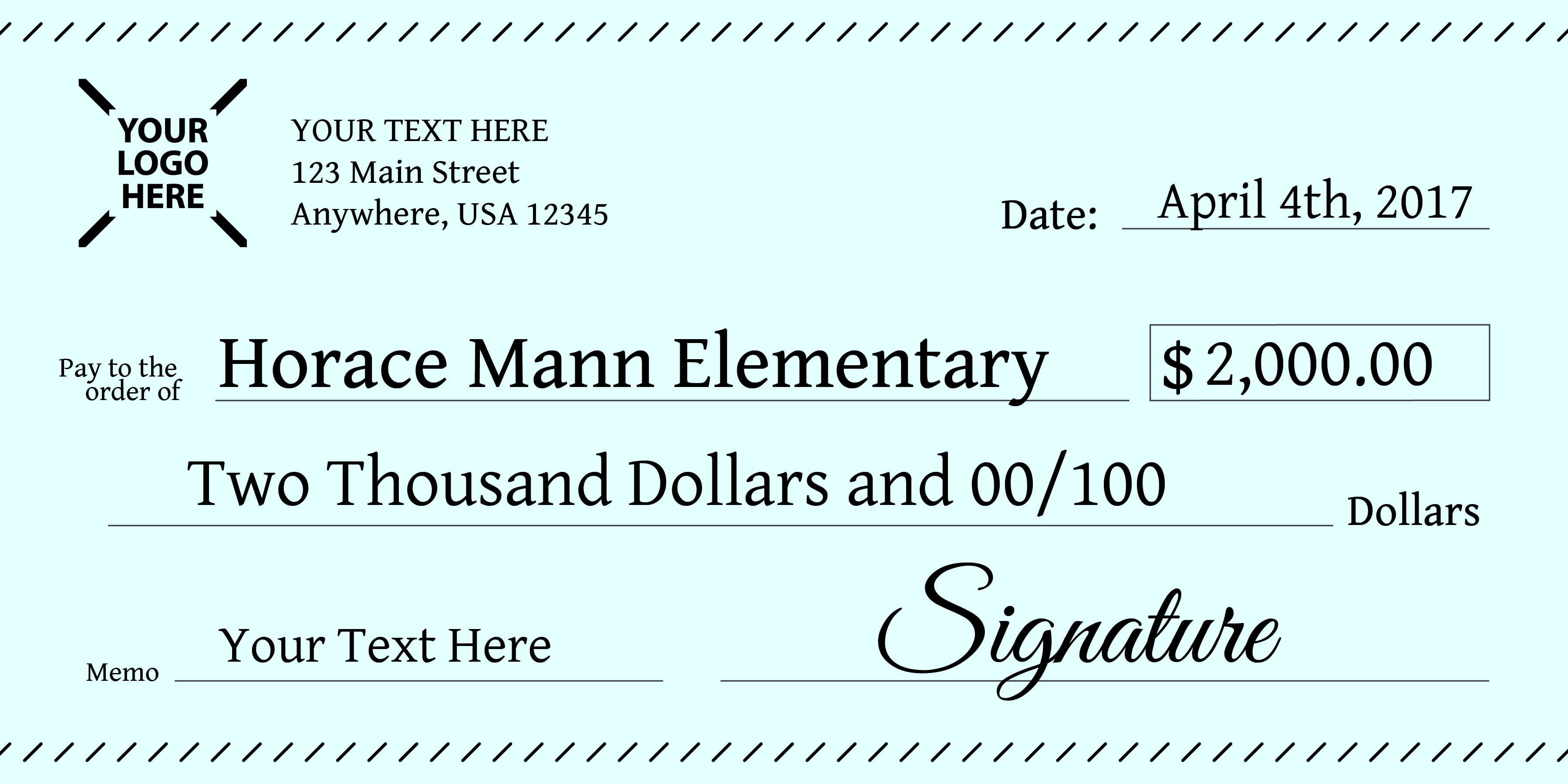 giant Check School Donation