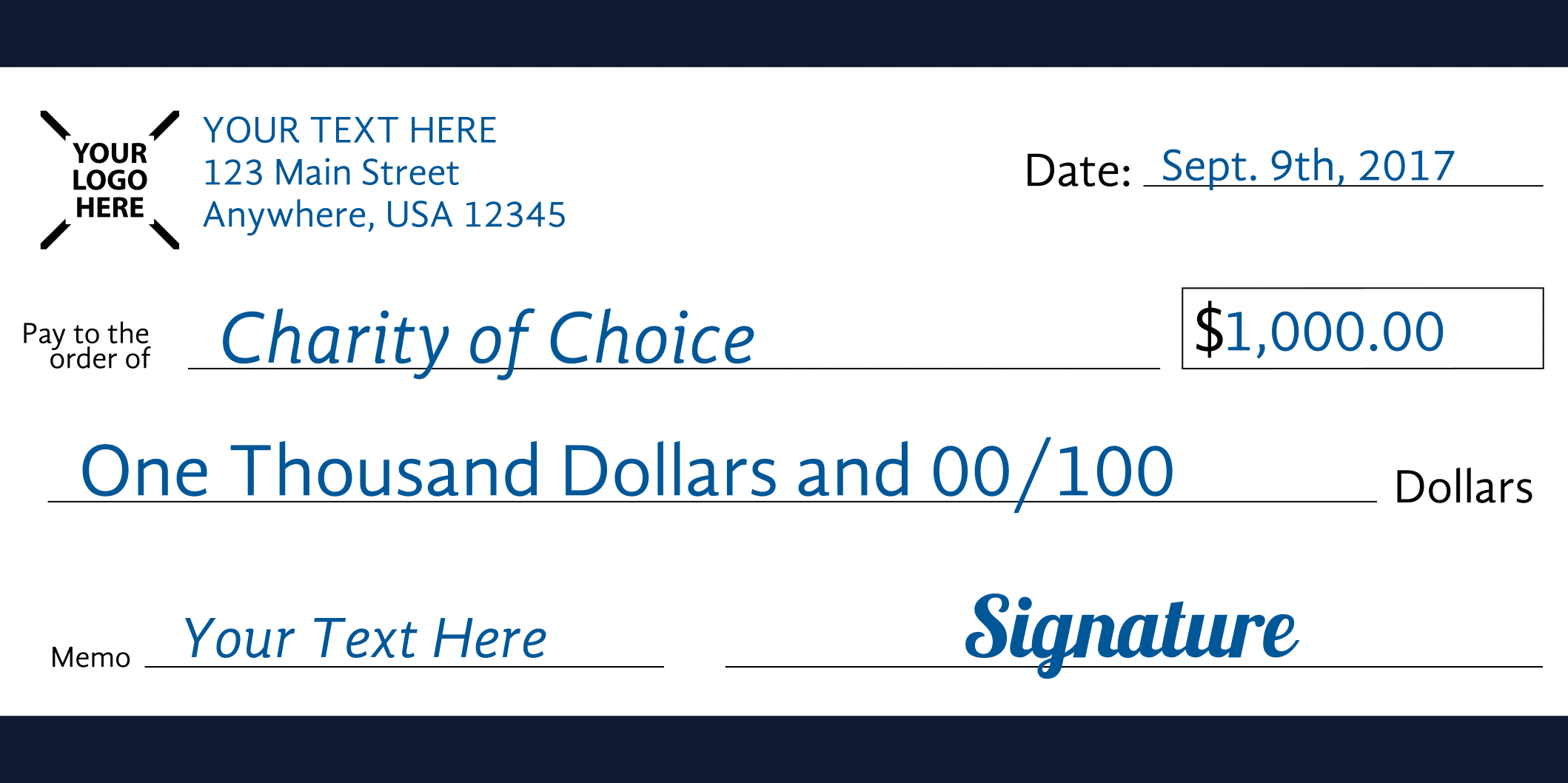 Giant Check Charity