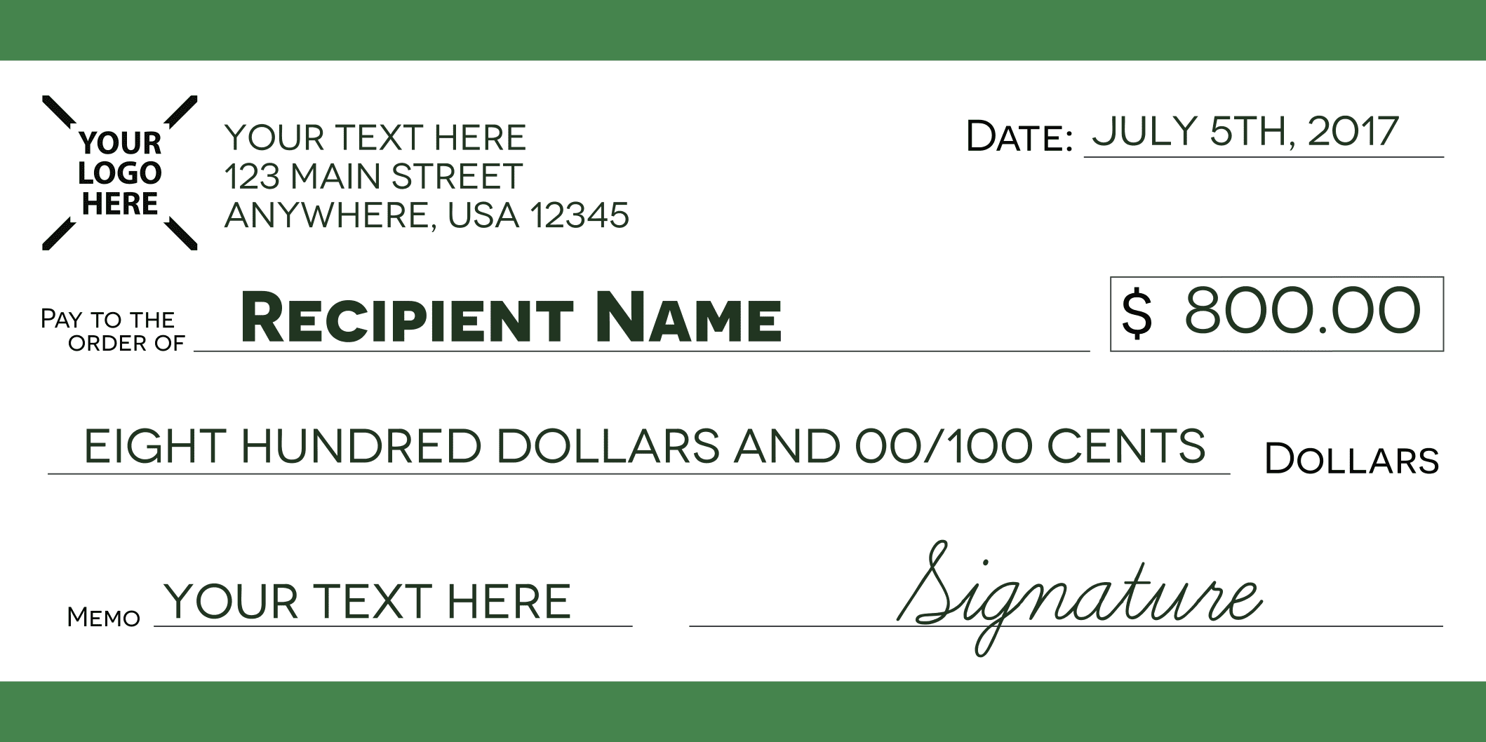 Signage 101 - Giant Check Uses and Templates | Signs.com Blog