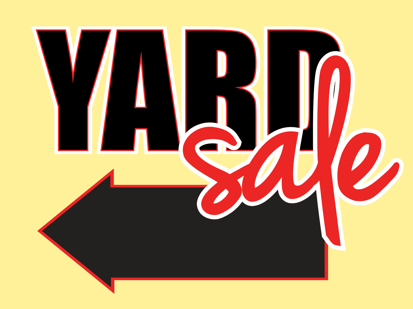 Temporary Yard Sale Sign