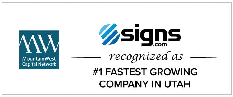 Signs.com Recognized as #1 Fastest Growing Company in Utah