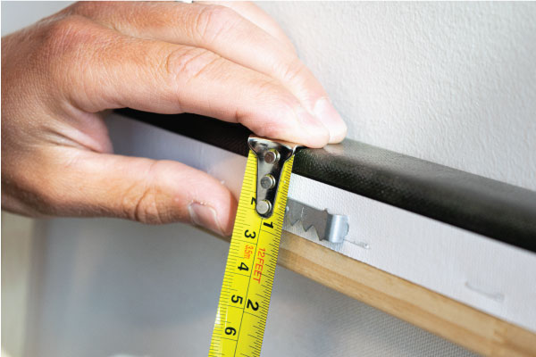 Measurement to teeth of sawtooth bracket.