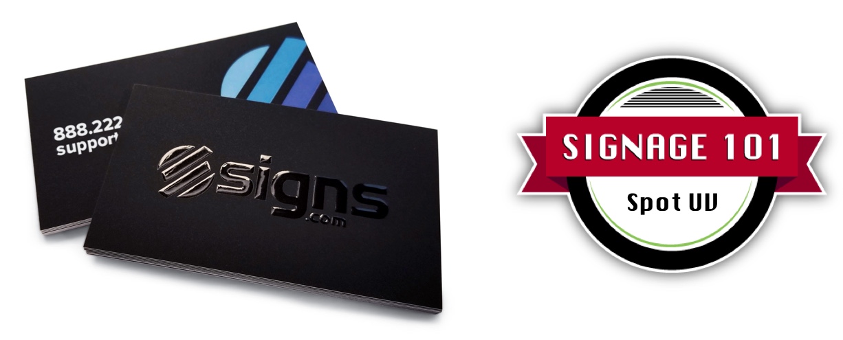 Business cards with Spot UV and signage 101 logo