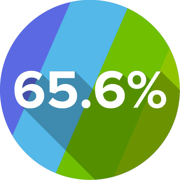 Circle graphic showing 65.6%