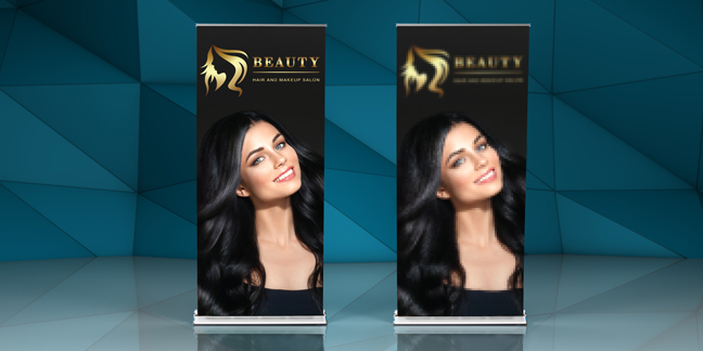 High quality vs low quality images on a retractable banner