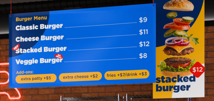 Hanging Menu Signs