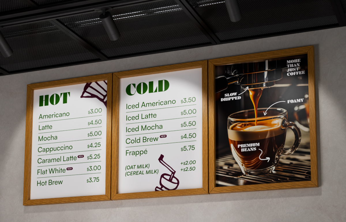 Restaurant Printed Menu Board