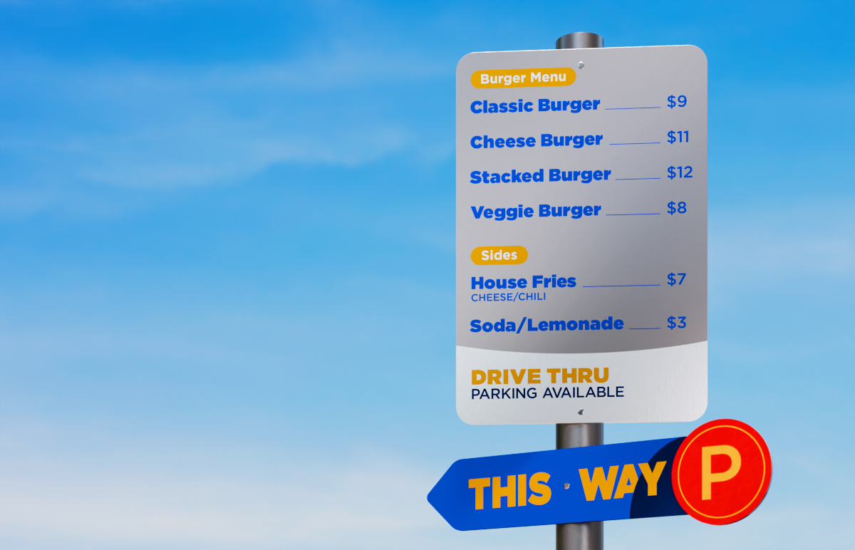 Outdoor Drive-Thru or Takeaway Menus