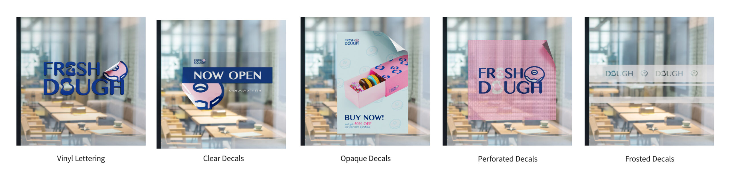 Different Window Decals for Restaurants