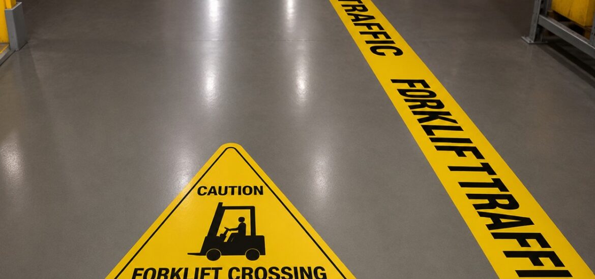forklift lane sign