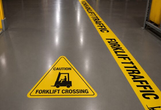 forklift lane sign