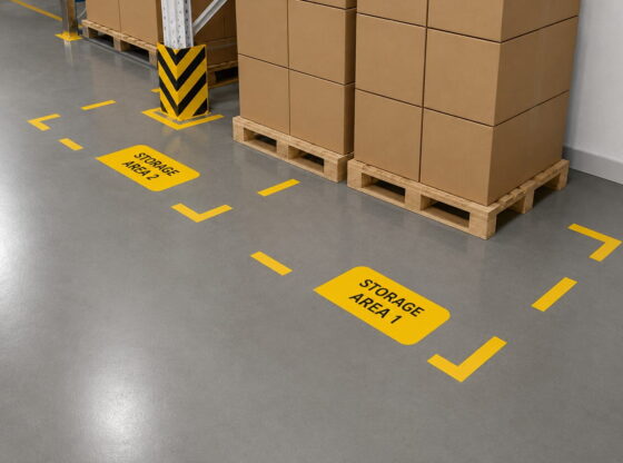 storage and pallet boundary markings