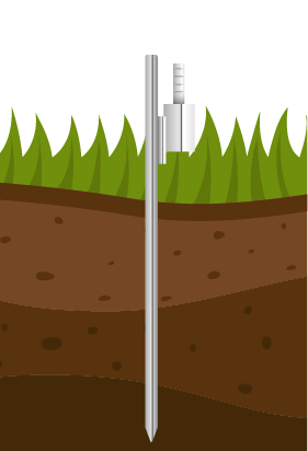 Ground stake in ground
