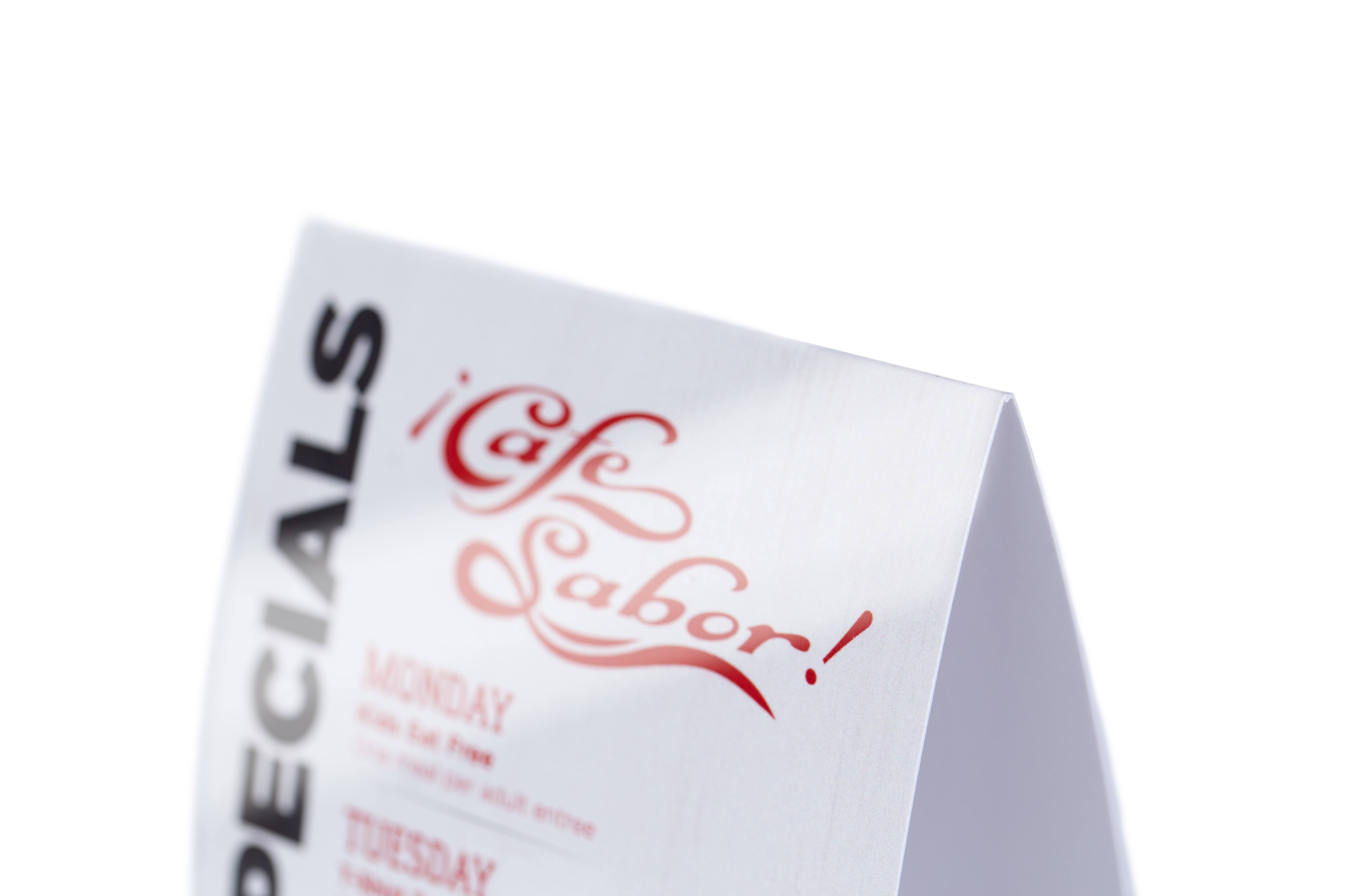 custom table tents signs com