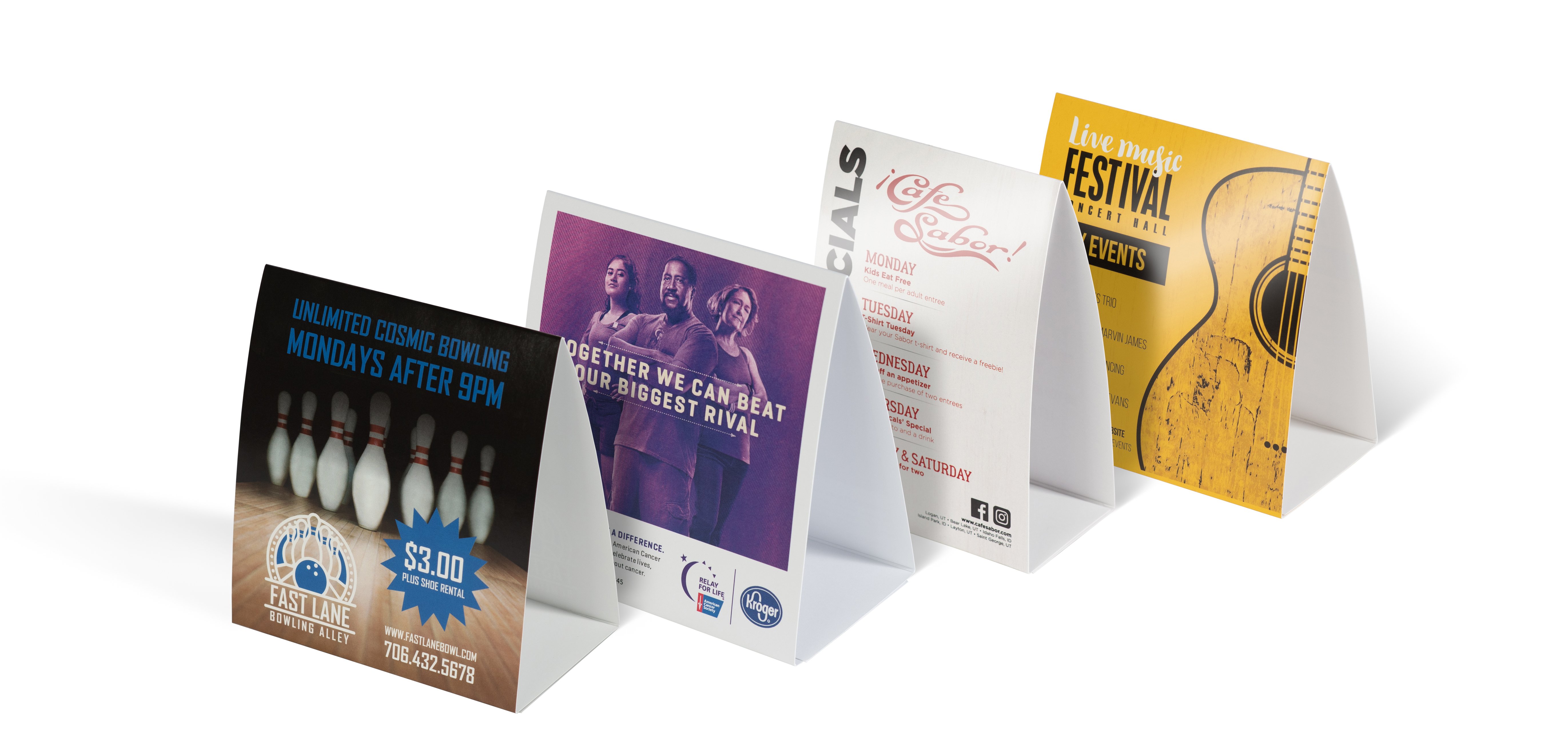 custom table tents signs com
